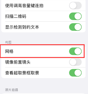 巴塘苹果手机维修网点分享iPhone如何开启九宫格构图功能